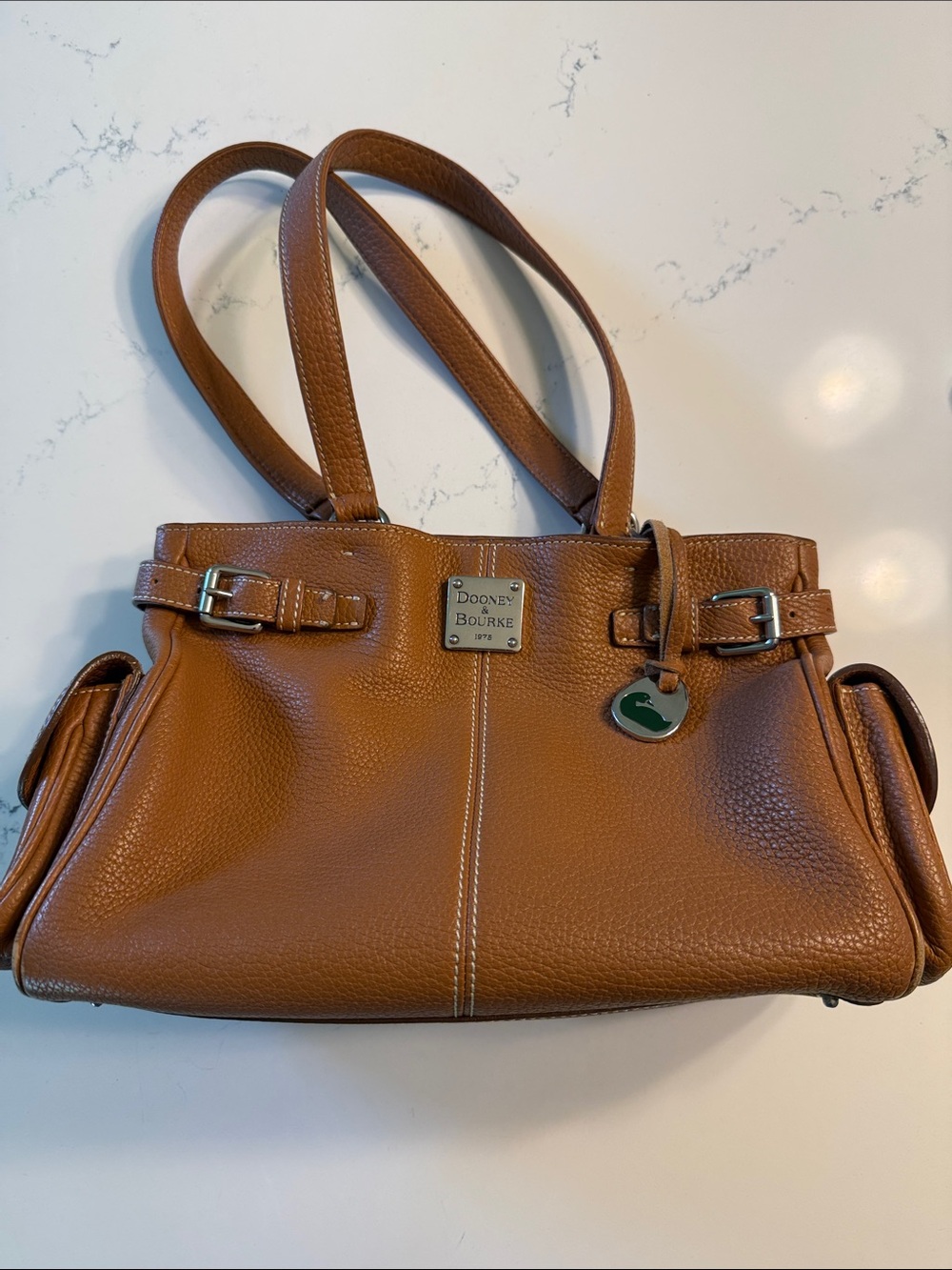 Dooney & Bourke Brown Pebbled Leather Shoulder Bag